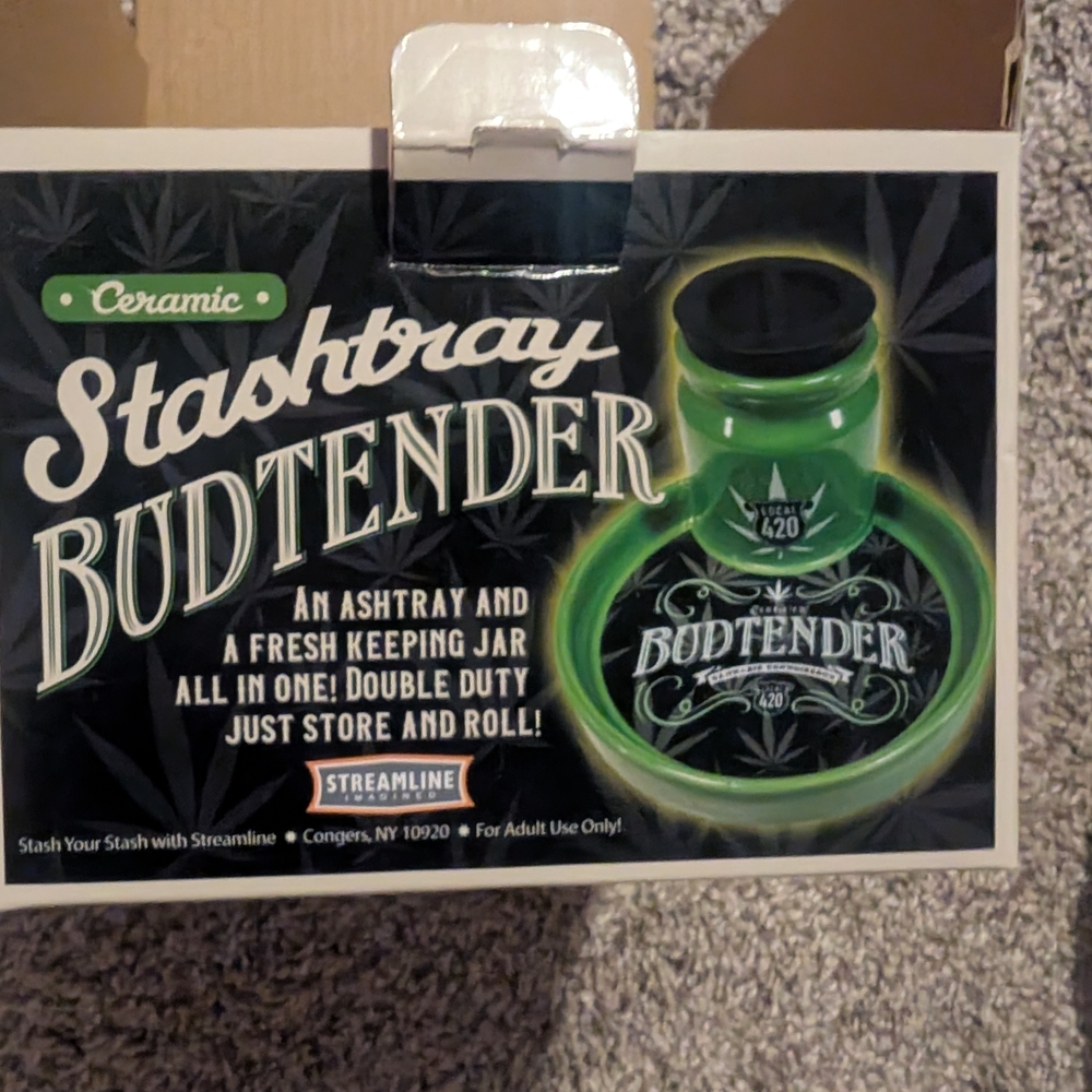 New! Green Ceramic Stashtray Budtender